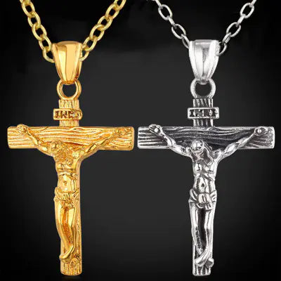 Stainless Steel Jesus Cross Necklace with Chain